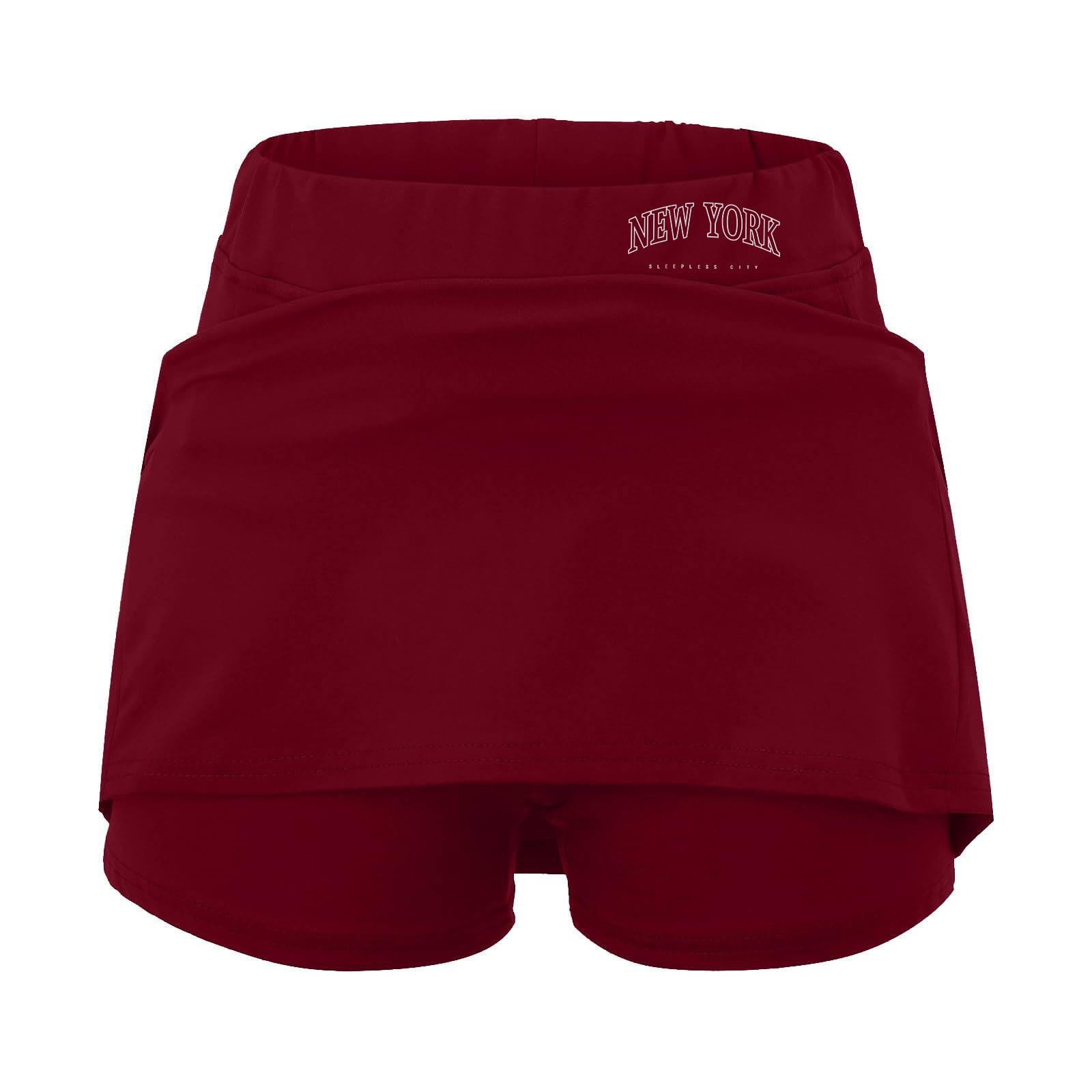thumbnail image 5 of Falda culotte de talle medio para mujer: cintura elástica, bolsillos laterales, diseño fluido en capas, falda estampada informal para el verano., 5 of 6